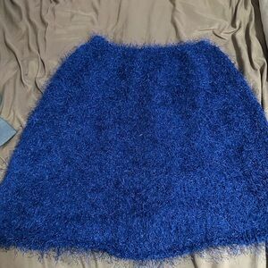 Finesse Deep Blue Textured A-Line Skirt